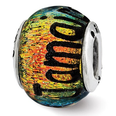 Jamaica Orange Dichroic Glass Bead - Sterling Silver QRS3117, MPN: QRS3117, 886774967950