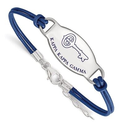 Kappa Kappa Gamma Enameled Leather Bracelet Sterling Silver SS018KKG-7, MPN: SS018KKG-7, 8867746027…
