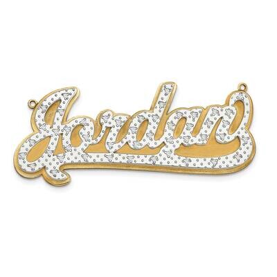 3-Dimensional Diamond Name Plate Pendant 10k White Gold 10XNA30W, MPN: 10XNA30W,