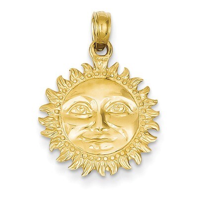 3-Dimensional Sun Pendant 14k Gold Solid Polished C2282, MPN: C2282, 637218104574