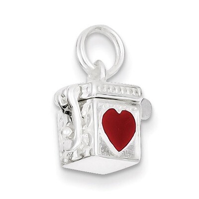 Heart Prayer Box Charm Sterling Silver Enameled QC4457, MPN: QC4457, 723252417685