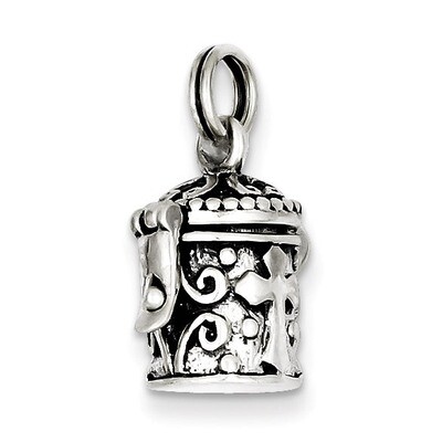 Cross Prayer Box Charm Antiqued Sterling Silver QC4465, MPN: QC4465, 723252302264