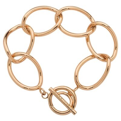 Nikki Lissoni Rose Gold-plated Bracelet of 21cm with 6 Links of 27 x 37mm A T-Bar Closure B1132RG21…