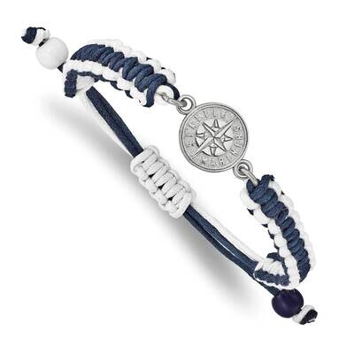 MLB Seattle Mariners Adjustable Cord Bracelet Stainless Steel ST514MRN, MPN: ST514MRN, 634401015747
