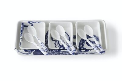 Caskata Lucy Nested Appetizer Tray and Spoon Set Blue RTST-380S, MPN: RTST-380S, 816666028308