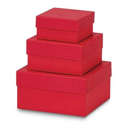 Red Pack of 3 Nested 3.25in 4.25in and 5.25in Gift Boxes JT5102, MPN: JT5102,