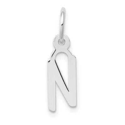 Slanted Block Initial N Charm 10k White Gold Small 10YC645N, MPN: 10YC645N,