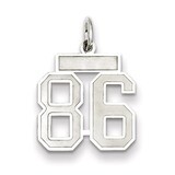 Charm Number 86 Satin Sterling Silver Small QPS86, MPN: QPS86, 191101283147