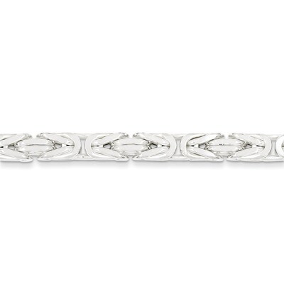 24 Inch 6mm Square Byzantine Chain Sterling Silver QBZ150-24, MPN: QBZ150-24, 883957904627