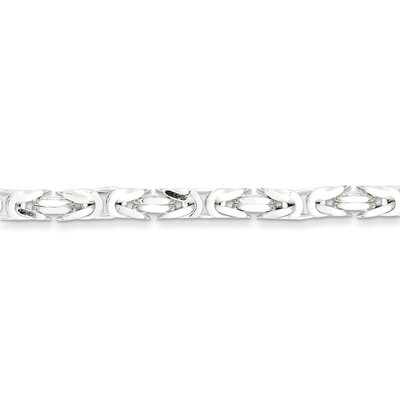9 Inch 5mm Square Byzantine Chain Sterling Silver QBZ120-9, MPN: QBZ120-9, 883957904597