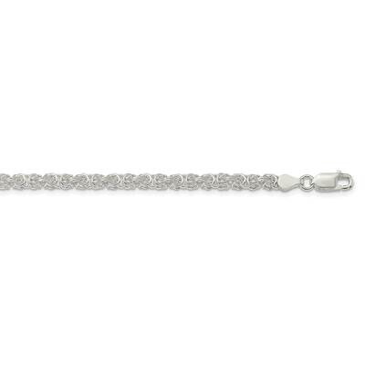 3.75mm Rounded Byzantine Chain 24 Inch Sterling Silver QFC220-24, MPN: QFC220-24,