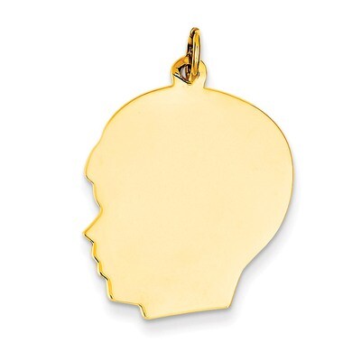 Plain Large .018 Gauge Facing Left Engravable Boy Head Charm 10k Gold 10XM118/18, MPN: 10XM118/18, …