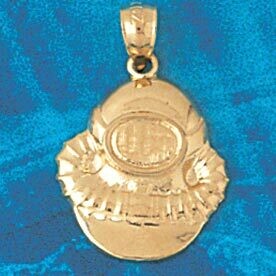Dazzlers Jewelry Scuba Diving Diver Hat Pendant Necklace Charm Bracelet in Yellow, White or Rose Go…
