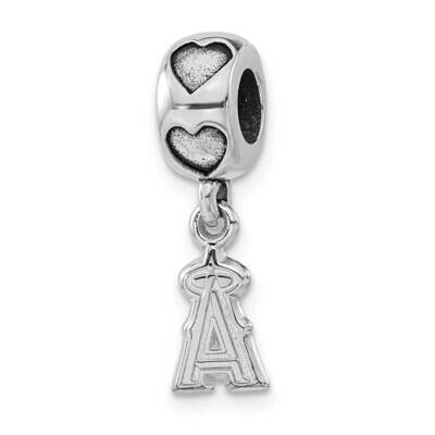MLB Los Angeles Angels Logo Charm Dangle Heart Bead Sterling Silver ANG013BD2-SS, MPN: ANG013BD2-SS…