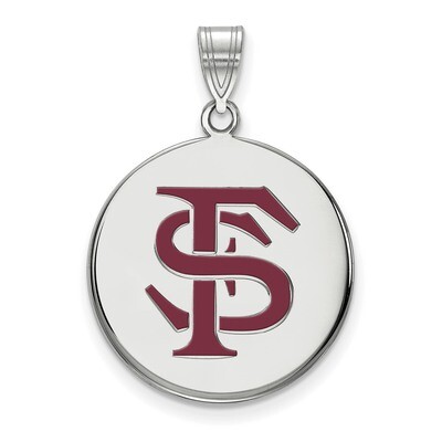 Florida State University Large Enamel Disc Pendant Sterling Silver SS042FSU, MPN: SS042FSU, 8867747…