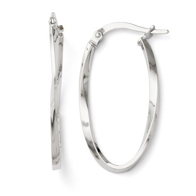 Leslie&#39;s Twisted Oval Hoop Earrings - 14k White Gold HB-LE167, MPN: LE167, 883957021461