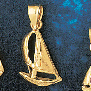 Dazzlers Jewelry Sailboat Pendant Necklace Charm Bracelet in Yellow, White or Rose Gold 1252, MPN: …
