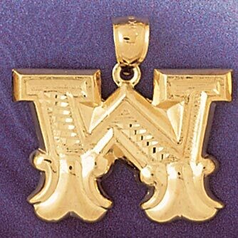 Dazzlers Jewelry Initial W Pendant Necklace Charm Bracelet in Yellow, White or Rose Gold 9577w, MPN…