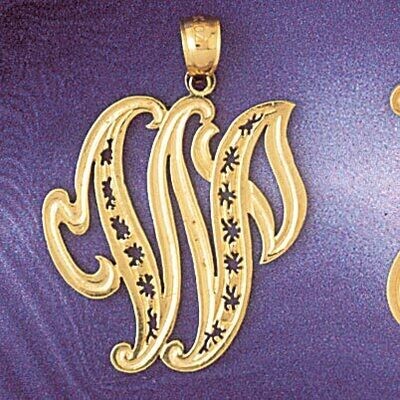 Dazzlers Jewelry Initial W Pendant Necklace Charm Bracelet in Yellow, White or Rose Gold 9563w, MPN…
