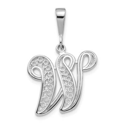 Filigree Initial W Pendant 10k White Gold 10D1281W, MPN: 10D1281W,