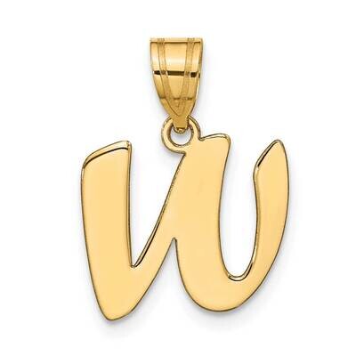 Script Letter W Initial Pendant 14k Gold Polished YC1438W, MPN: YC1438W, 196904085721