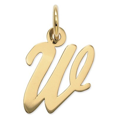 Initial W Charm 14k Gold Small Script YC658W, MPN: YC658W, 886774073408
