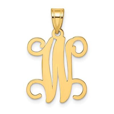 Initial Letter W Pendant 14k Gold Casted High Polished XNA518Y/W, MPN: XNA518Y/W,