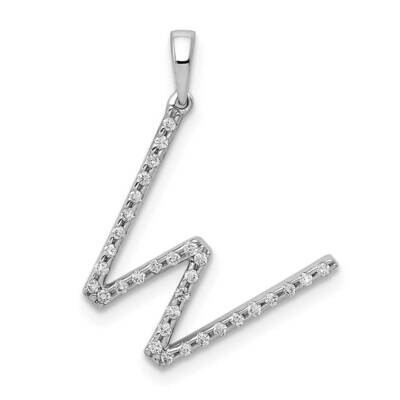 Initial W Pendant 14k White Gold Diamond PM5222W-013-WA, MPN: PM5222W-013-WA, 883957134482