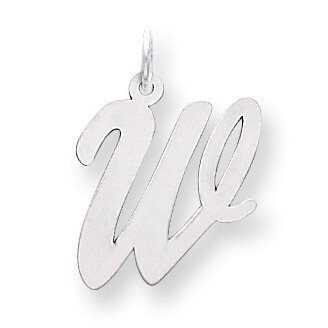 Large Script Initial W Charm 14k white Gold YC663W, MPN: YC663W, 883957030890