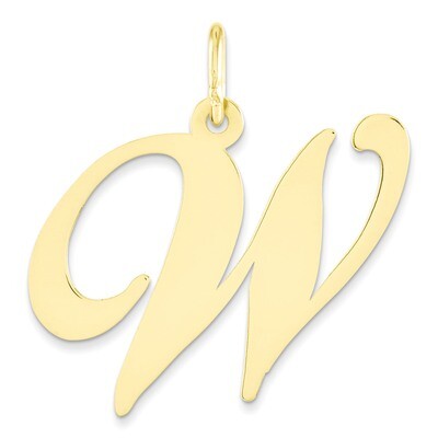 Initial W Charm 14k Gold Large Fancy Script YC654W, MPN: YC654W, 886774137094