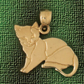 Dazzlers Jewelry Cat Kitten Pendant Necklace Charm Bracelet in Yellow, White or Rose Gold 1967, MPN…