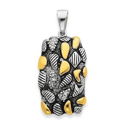 Vermeil Antiqued CZ Pendant Sterling Silver QP1757, MPN: QP1757,