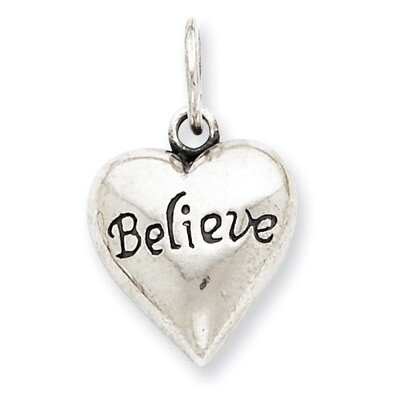 Believe Pendant Antiqued Sterling Silver QC5964, MPN: QC5964, 883957913728