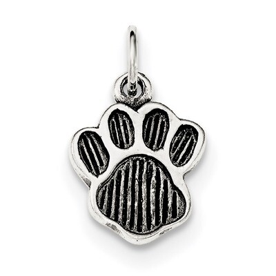 Paw Pendant Sterling Silver Polished and Antiqued QC8876, MPN: QC8876, 191101359651