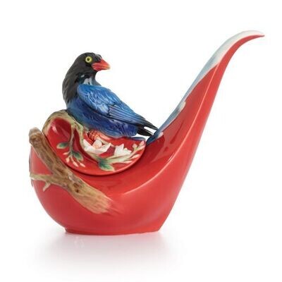 Franz Porcelain Joyful Magpie Sugar Jar With Cover FZ01755, MPN: FZ01755,