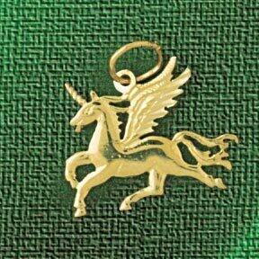 Dazzlers Jewelry Pegasus Horse Pendant Necklace Charm Bracelet in Yellow, White or Rose Gold 1874, …
