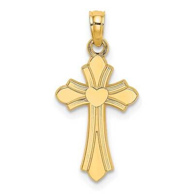 Cross with Heart Charm 14k Gold Polished K8391, MPN: K8391, 637218016822