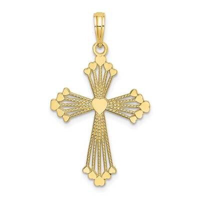 Cross with Heart Center Charm 10k Gold 10K8562, MPN: 10K8562,