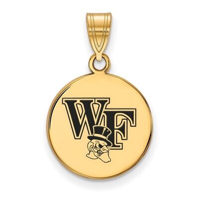 Wake Forest University Medium Enamel Disc Pendant Gold-plated Silver GP077WFU, MPN: GP077WFU, 88677…