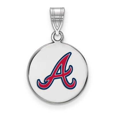 Atlanta Braves Medium Enamel Disc Pendant Sterling Silver SS015BRA, MPN: SS015BRA, 886774627410