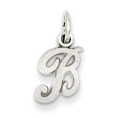 Casted Initial B Charm 14k White Gold WCH138-B, MPN: WCH138-B, 883957133423