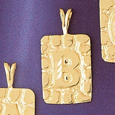 Dazzlers Jewelry Initial B Pendant Necklace Charm Bracelet in Yellow, White or Rose Gold 9576b, MPN…