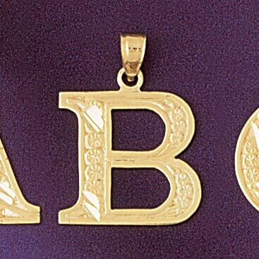 Dazzlers Jewelry Initial B Pendant Necklace Charm Bracelet in Yellow, White or Rose Gold 9571b, MPN…