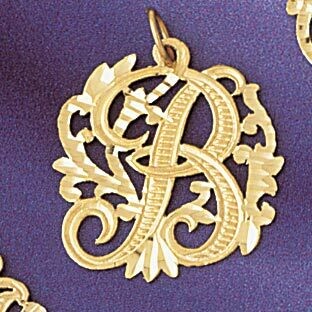 Dazzlers Jewelry Initial B Pendant Necklace Charm Bracelet in Yellow, White or Rose Gold 9557b, MPN…