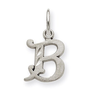 Diamond-cut Initial B Charm 14k White Gold WCH139-B, MPN: WCH139-B, 883957130552