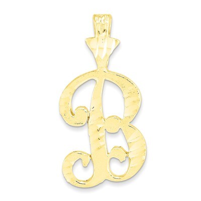 Diamond-cut Grooved Initial B Charm 10k Gold 10C767B, MPN: 10C767B, 883957344836