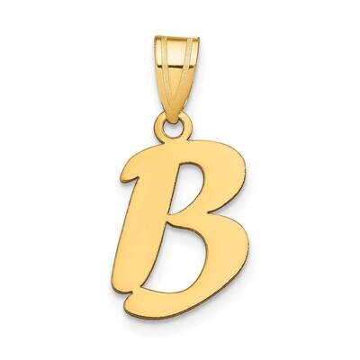 Script Letter B Initial Pendant 14k Gold Polished YC1438B, MPN: YC1438B, 196904088463