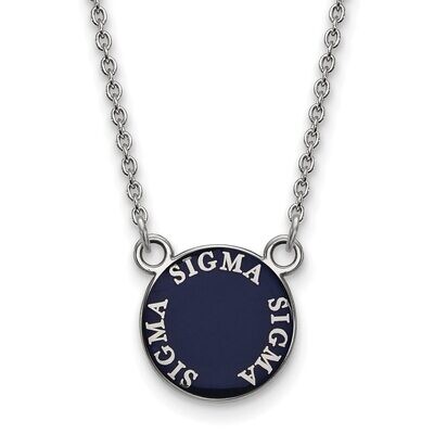 Sigma Sigma Sigma Extra Small Enameled Pendant with 18 Inch Chain Sterling Silver SS012SSS-18, MPN:…