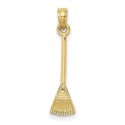 3-D Leaf Rake Garden Tool Charm 10k Gold 10K7321, MPN: 10K7321,