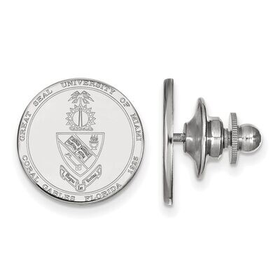 University of Miami Crest Lapel Pin 14k White Gold 4W068UMF, MPN: 4W068UMF, 886774853680